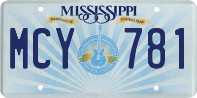 MS license plate MCY781
