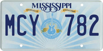 MS license plate MCY782