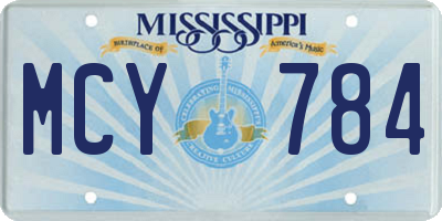MS license plate MCY784