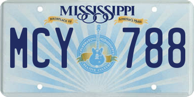 MS license plate MCY788
