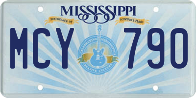 MS license plate MCY790