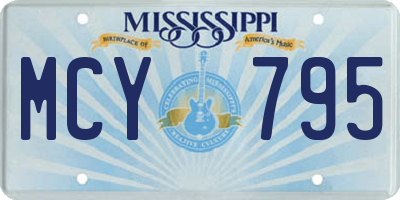 MS license plate MCY795