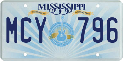 MS license plate MCY796