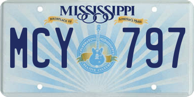 MS license plate MCY797