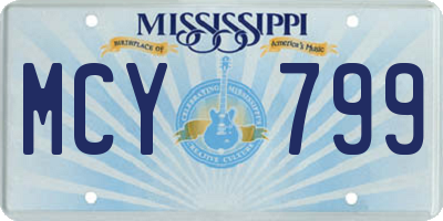MS license plate MCY799