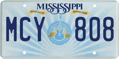 MS license plate MCY808