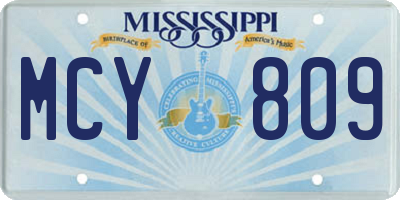 MS license plate MCY809