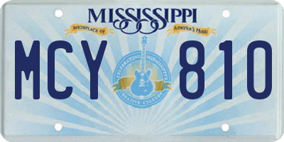 MS license plate MCY810