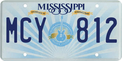 MS license plate MCY812