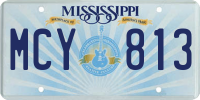 MS license plate MCY813