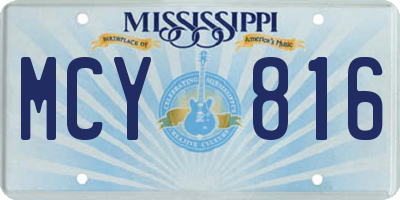 MS license plate MCY816