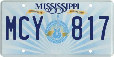 MS license plate MCY817