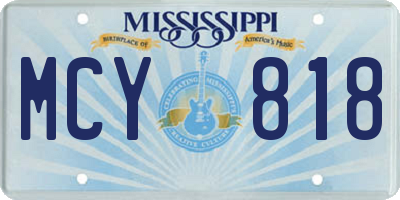 MS license plate MCY818