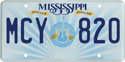 MS license plate MCY820