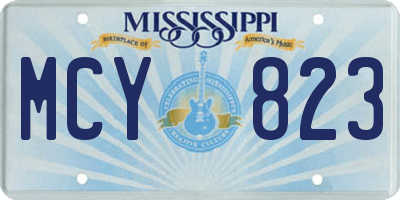 MS license plate MCY823