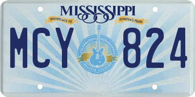 MS license plate MCY824