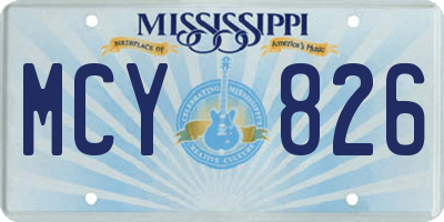 MS license plate MCY826