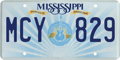 MS license plate MCY829
