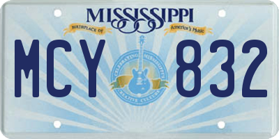 MS license plate MCY832