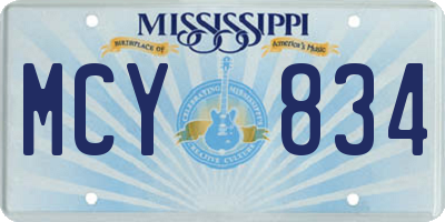 MS license plate MCY834