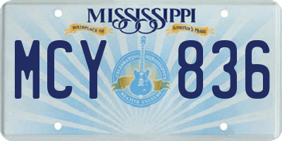 MS license plate MCY836