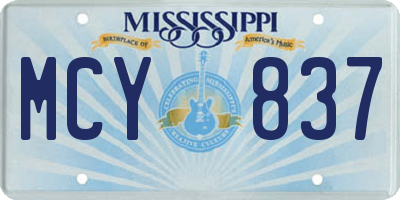 MS license plate MCY837