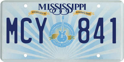 MS license plate MCY841