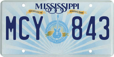 MS license plate MCY843