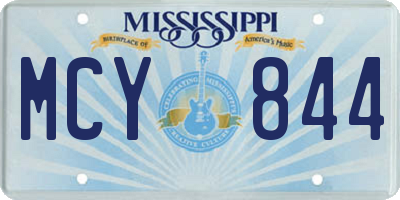 MS license plate MCY844