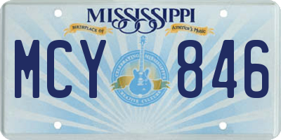 MS license plate MCY846
