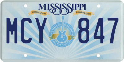 MS license plate MCY847