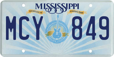 MS license plate MCY849