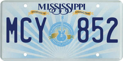 MS license plate MCY852