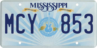 MS license plate MCY853