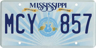 MS license plate MCY857
