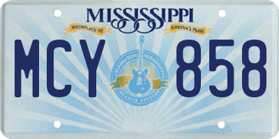 MS license plate MCY858