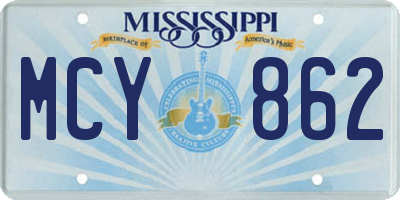 MS license plate MCY862