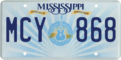 MS license plate MCY868