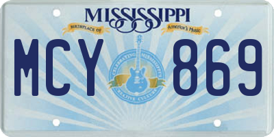 MS license plate MCY869