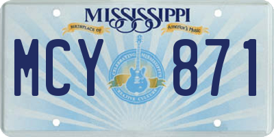 MS license plate MCY871