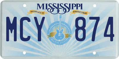 MS license plate MCY874