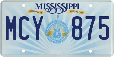 MS license plate MCY875