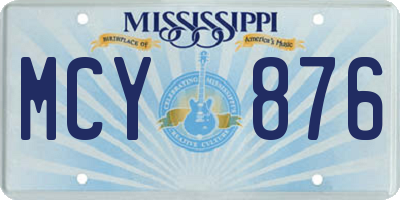 MS license plate MCY876