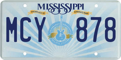 MS license plate MCY878