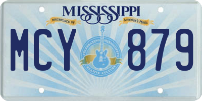 MS license plate MCY879