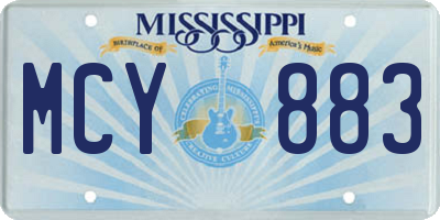 MS license plate MCY883