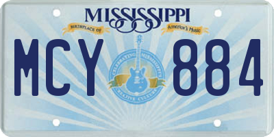 MS license plate MCY884