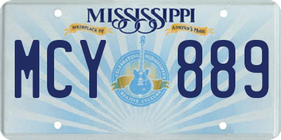 MS license plate MCY889