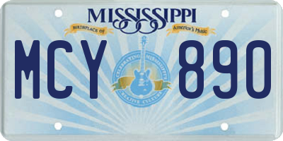 MS license plate MCY890