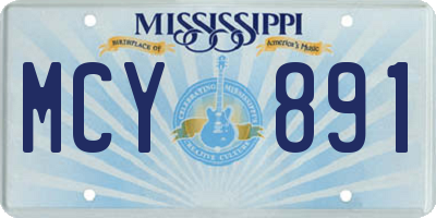 MS license plate MCY891